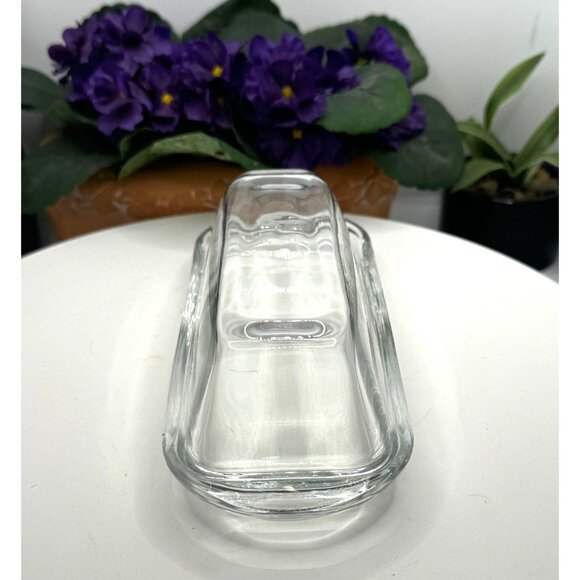 Clear Glass Butter Dish With Lid - Picture 3 of 4
